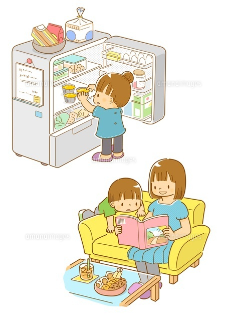 冷蔵庫 開けるイラスト無料イラスト・フリー素材なら「イラストAC」