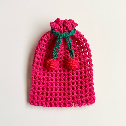 さりげなくハート 夏にピッタリ方眼編み巾着バックの編み方 かぎ針編み Crochet