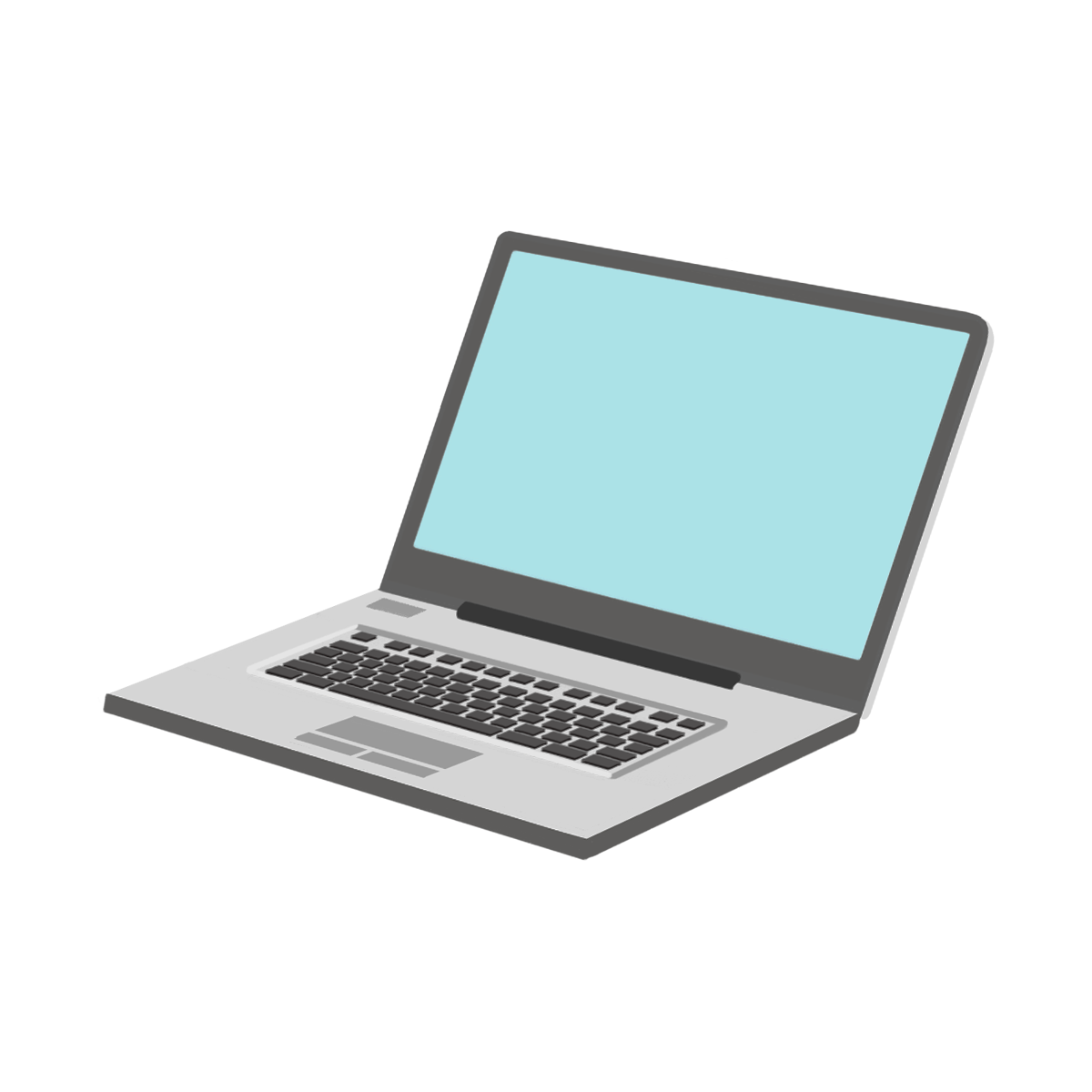 色塗りできるノートパソコン 背面 のイラストぬれよん-ぬれるフリーイラスト