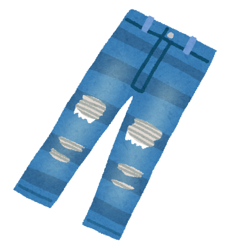 デニムパンツ ジーンズのイラスト無料のフリー素材 イラストエイト