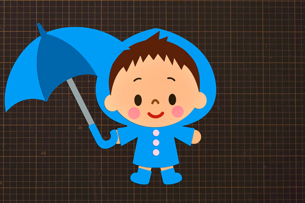 ☆無料ダウンロード型紙「雨の妖精①」春 夏 梅雨 ６月 ７月 雨 傘 幼稚園 保育園 老人ホーム 介護施設 デイサービス 壁面装飾 型紙 製作イベント タイトル☆ 壁面飾り工房