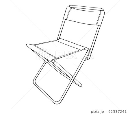折り畳み椅子のリアルな線画イラストのイラスト素材92537241- PIXTA