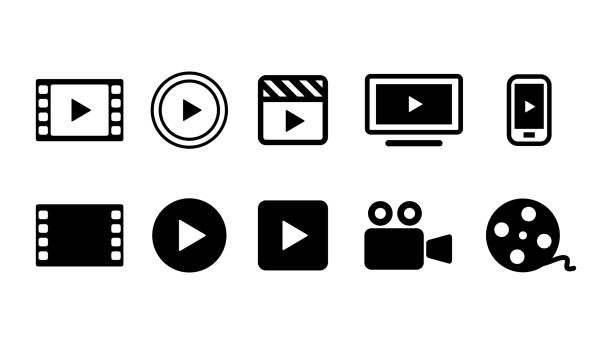 動画、movieのアイコン素材FLAT ICON DESIGN -フラットアイコンデザイン