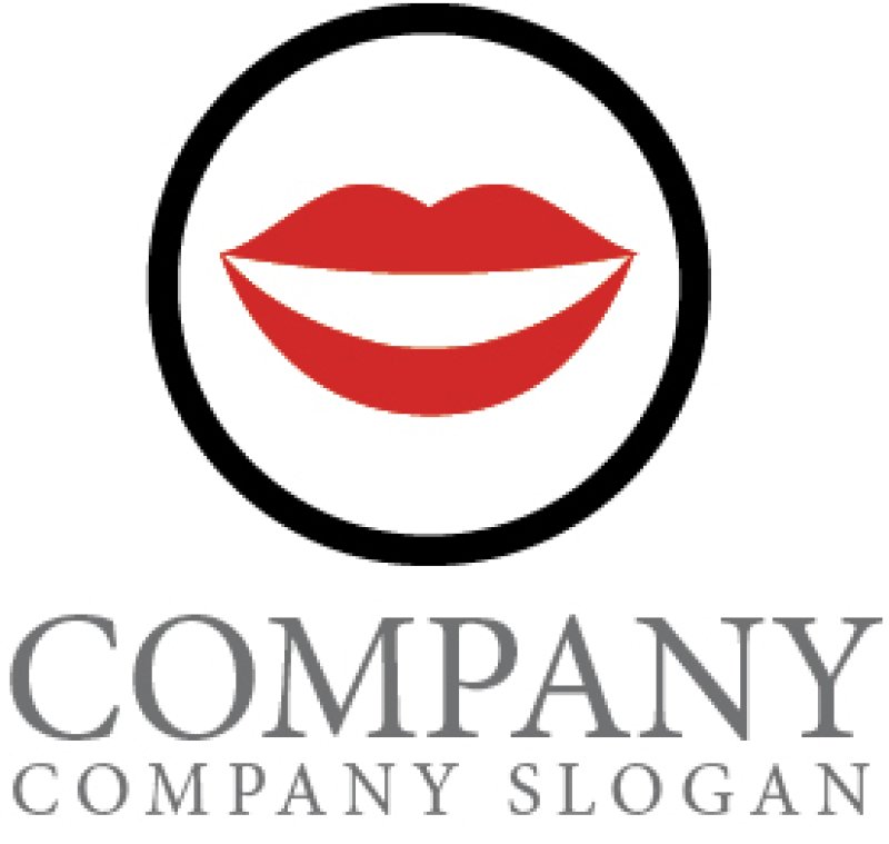 ロゴ販売サンプルです。顔・似顔絵・唇・ロゴ・マークデザインKO782をイメージしたロゴデザインです