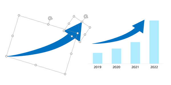 パワーポイントで矢印を思ったとおりに曲げる方法エンプレス enpreth