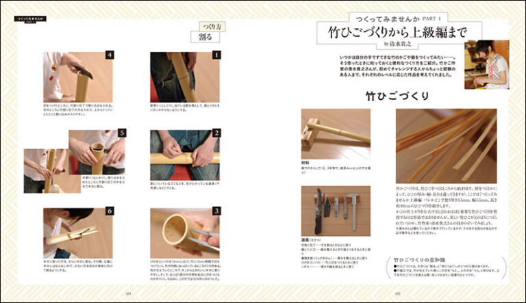 旧水上小学校の竹で編む 茶わんかご