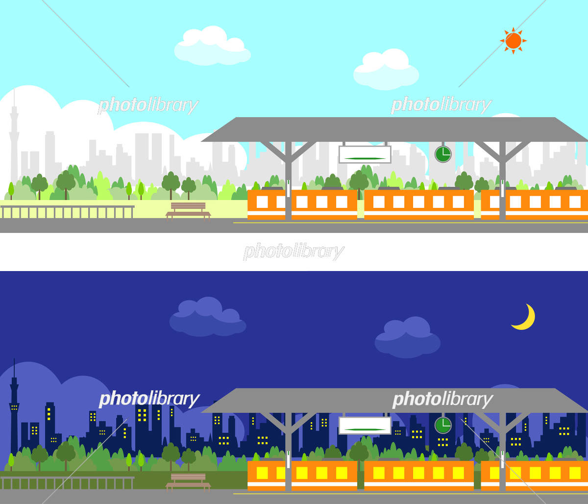 駅の看板のイラストかわいいフリー素材集 いらすとや