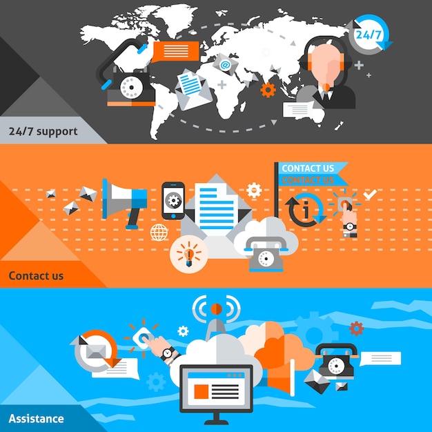 お問い合わせバナーのイラスト素材・ベクター Image 45080666