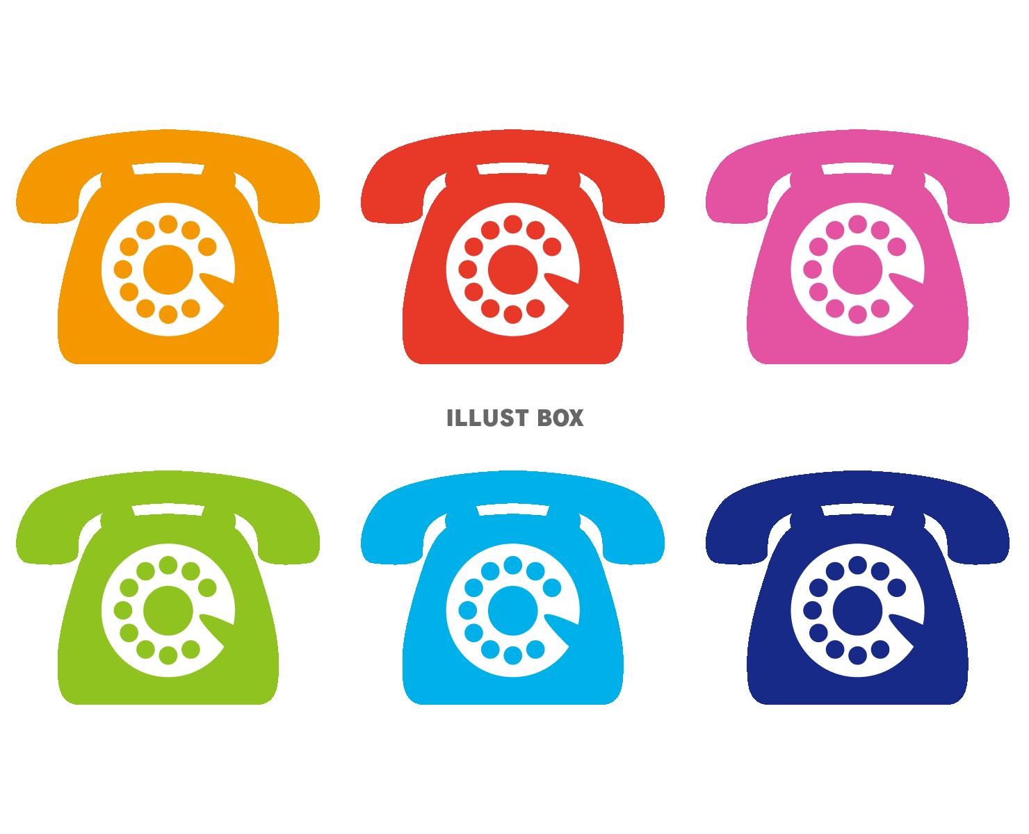 レトロな黒電話のイラスト PNGえんぴつ素材