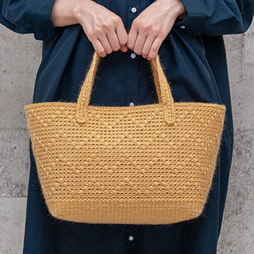 かぎ針無料編み図 松模様のトートバッグ – 手編みウェア＆雑貨の無料編み図 ATELIER *mati*