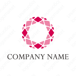 五角形の5枚の花びらの花のロゴ