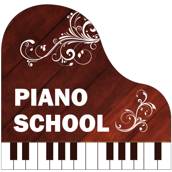 おしゃれで可愛いピアノ教室のステンレスサイン石川県金沢市・野々市市・白山市 オリジナル看板製作・造形物 ジャグワークス