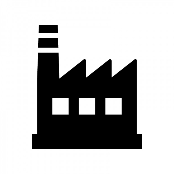 立体的な工場イラストのフリー素材イラストイメージ