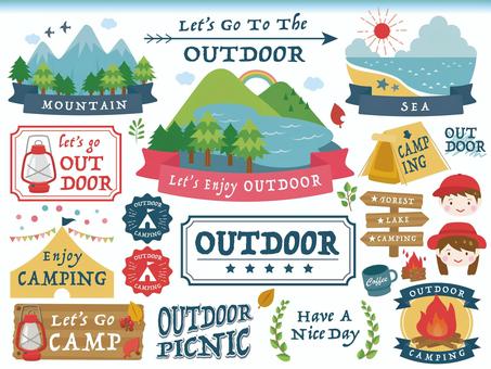 キャンプロゴデザインPremiumベクトル素材