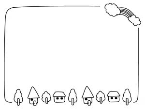 バラの線画 白黒 フレーム飾り枠イラスト無料イラスト かわいいフリー素材集 フレームぽけっと