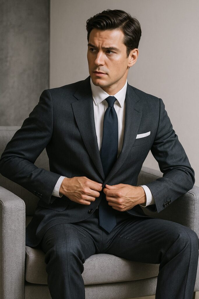 椅子に座るスーツを着た男性の写真素材79524761- PIXTA