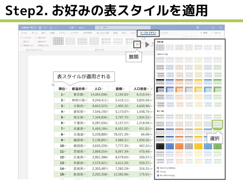 Excelの表のデザインを変更する方法できるネット