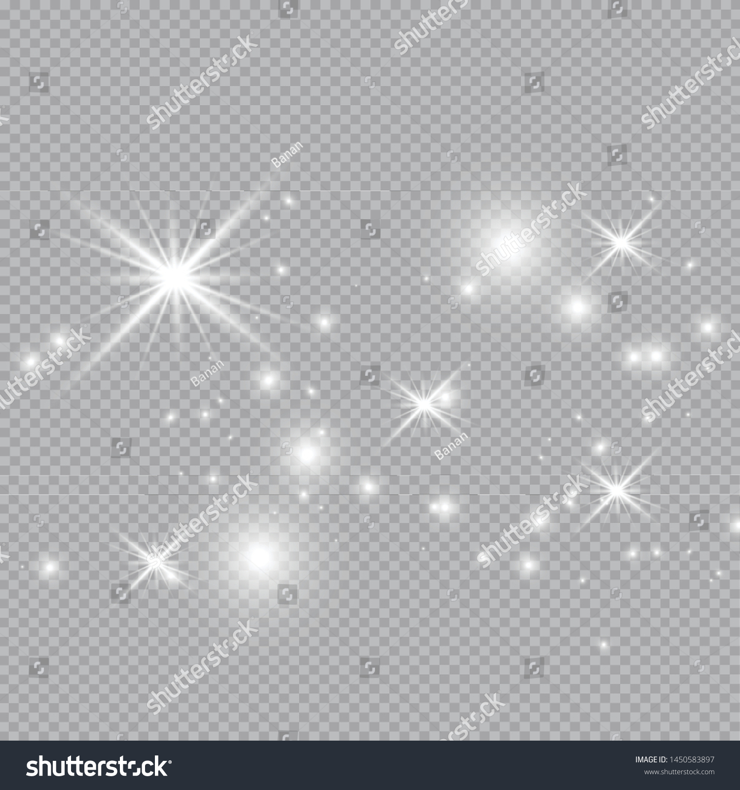 合成用の白いキラキラエフェクト 透過背景