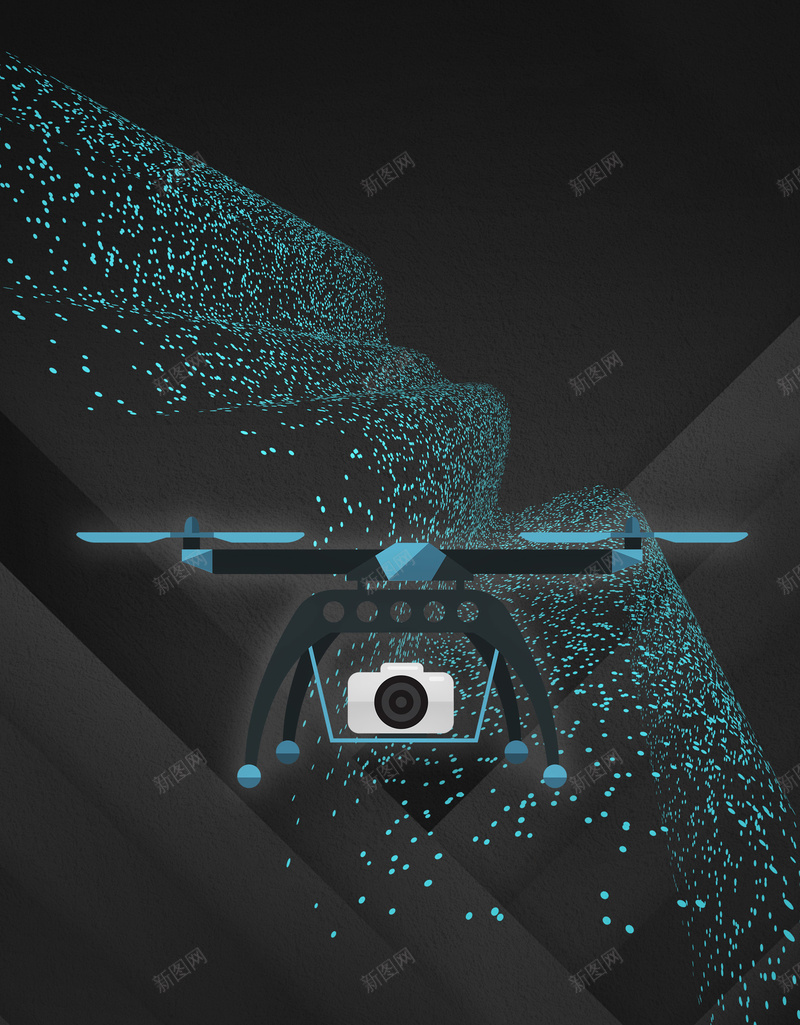 科技无人机背景海报素材-海报DM-百图汇素材网