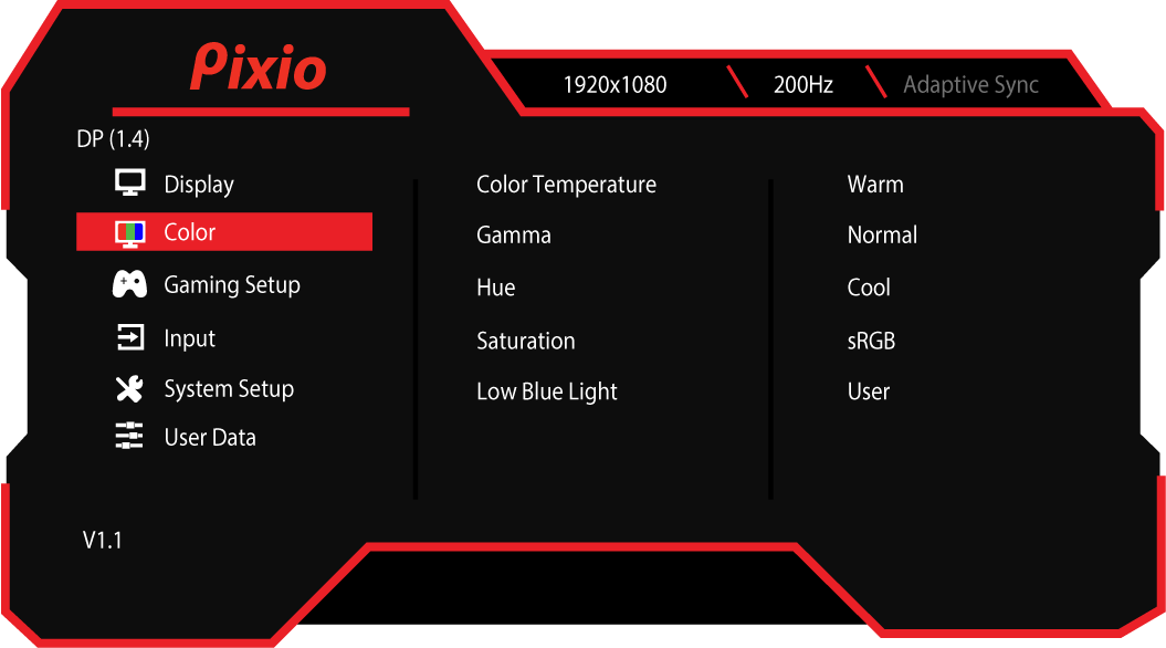 AOC 24インチ モニター 赤いアクセント付き