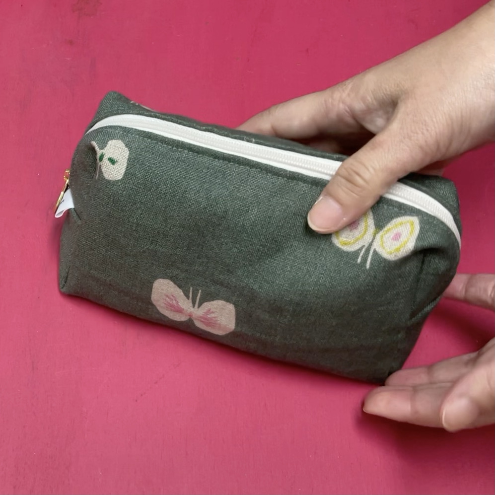 動画 持ち手つき大きめボックスポーチの作り方けーことんブログ