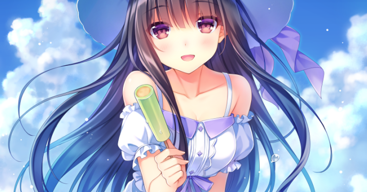 夏の終わり 女の子 イラスト368 無料画像