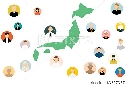 全国展開 日本地図の写真素材 - PIXTA