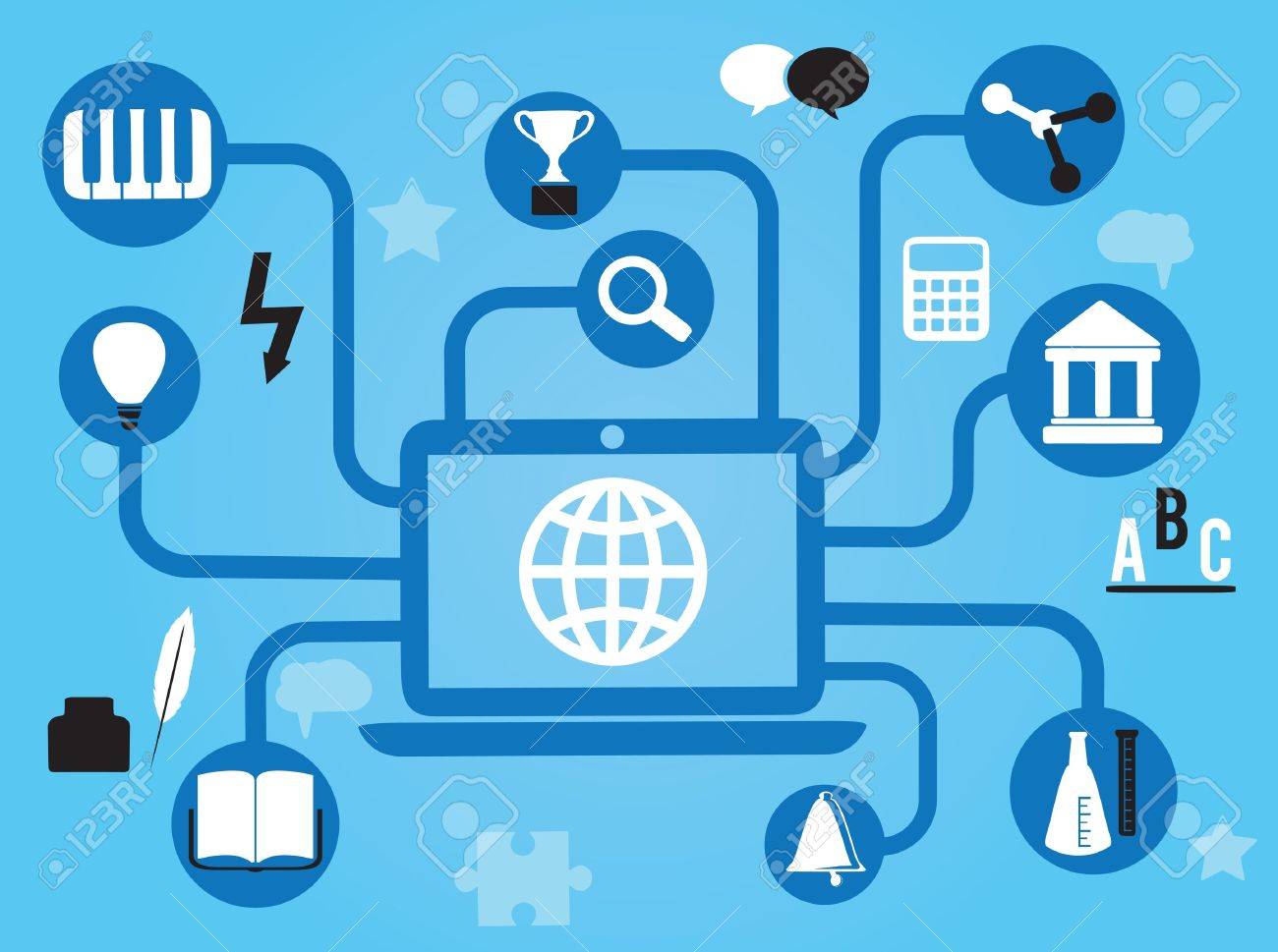 ビジソザのフリー素材ネットワークNo01-有線LANのイラストビジソザ