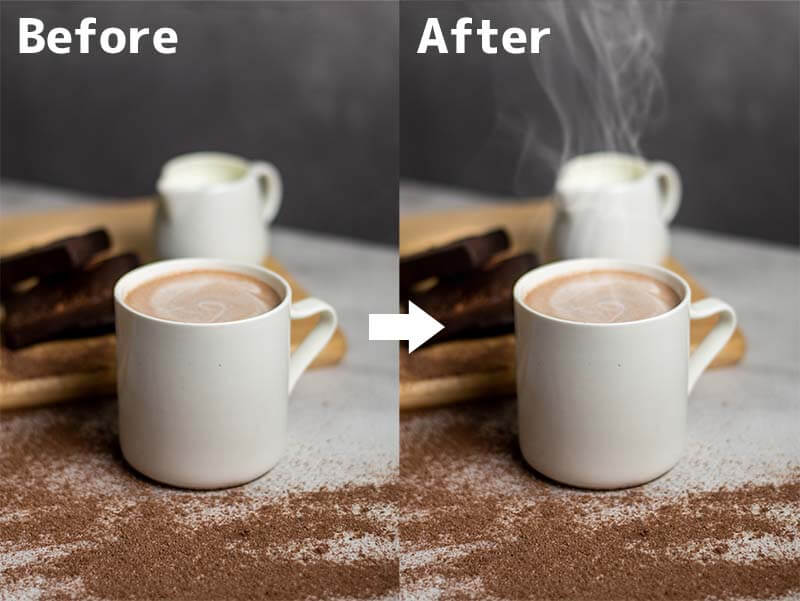 Photoshopで湯気を足す方法5ステップ 写真加工・合成
