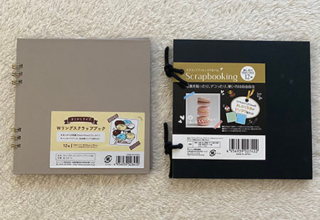セリア スクラップブックアルバムB6 ましかく黒台紙サイン帳写真収納
