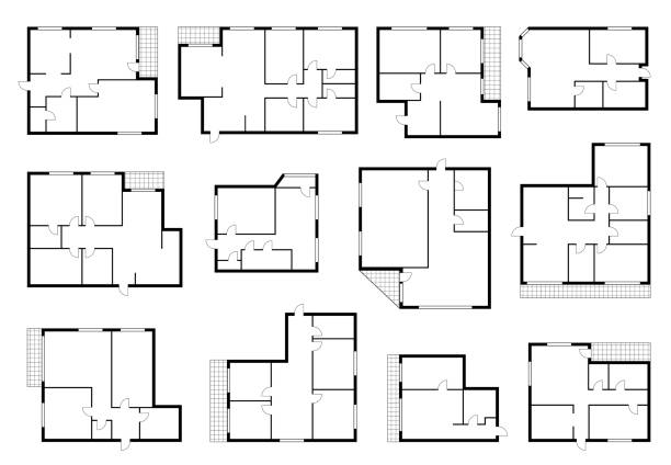 笑顔で図面を確認する建築士イラスト・フリー素材なら「シンテリ」