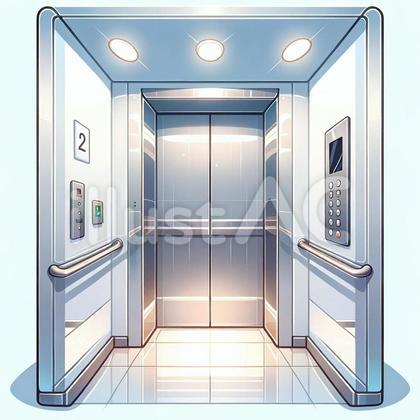 みにくる背景素材レジャー・施設編⑤エレベーター内snowmori_028 - CLIP STUDIO ASSETS