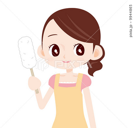 はたきで掃除をする人のイラストかわいい無料イラスト素材「てがきら」