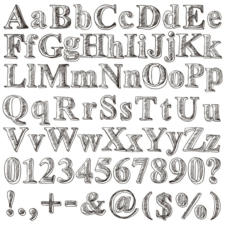 無料素材尖ったペンでガリガリと書かれたようなデザインがかっこいいゴシック調のフリーフォント