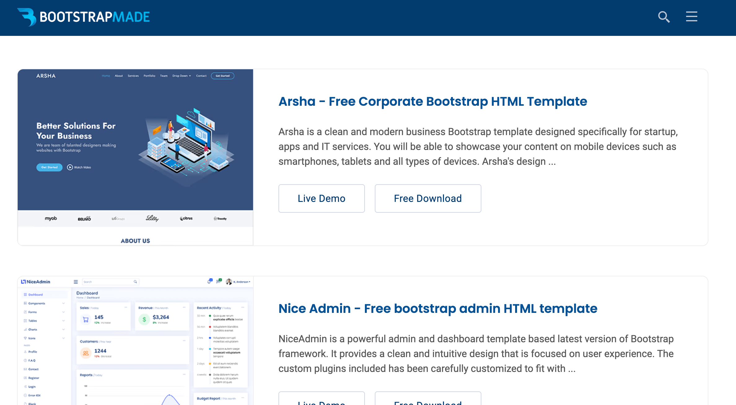 Bootstrap Tableブートストラップワイヤーフレーム Template