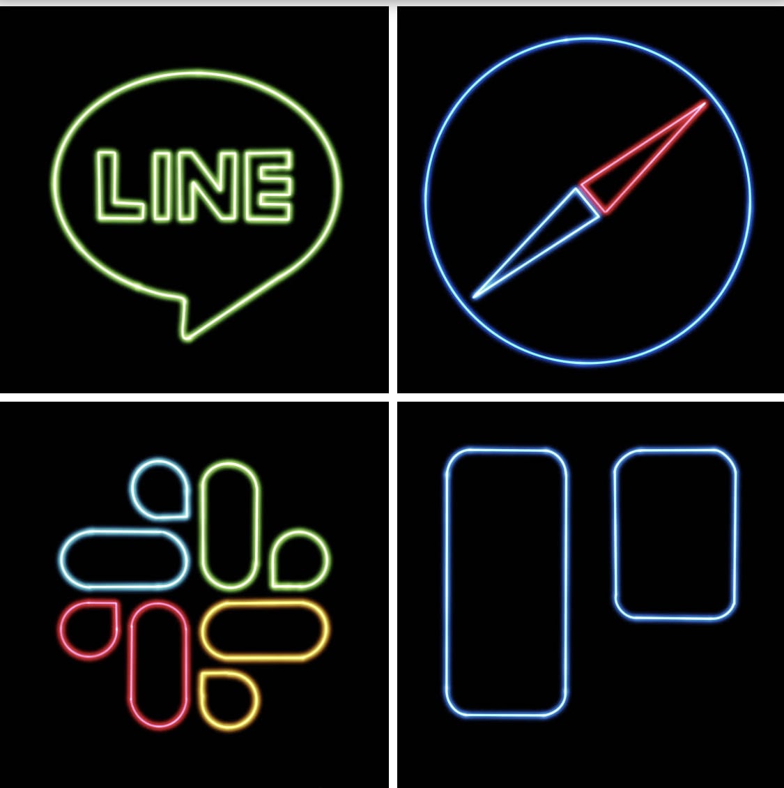 ホーム画面アイコン青ネオンTikTok