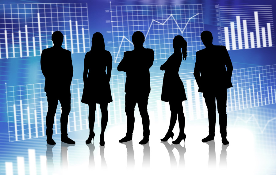 ビジネスマンのシルエット素材シンプル背景イラストpng透過：イラスト無料