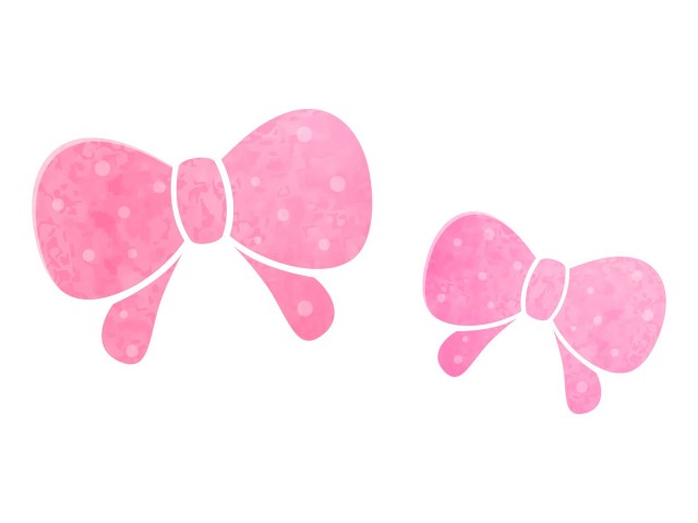 ピンク色シンプルリボンシルエットアイコン無料イラストフリー素材無料イラスト素材素材ラボ