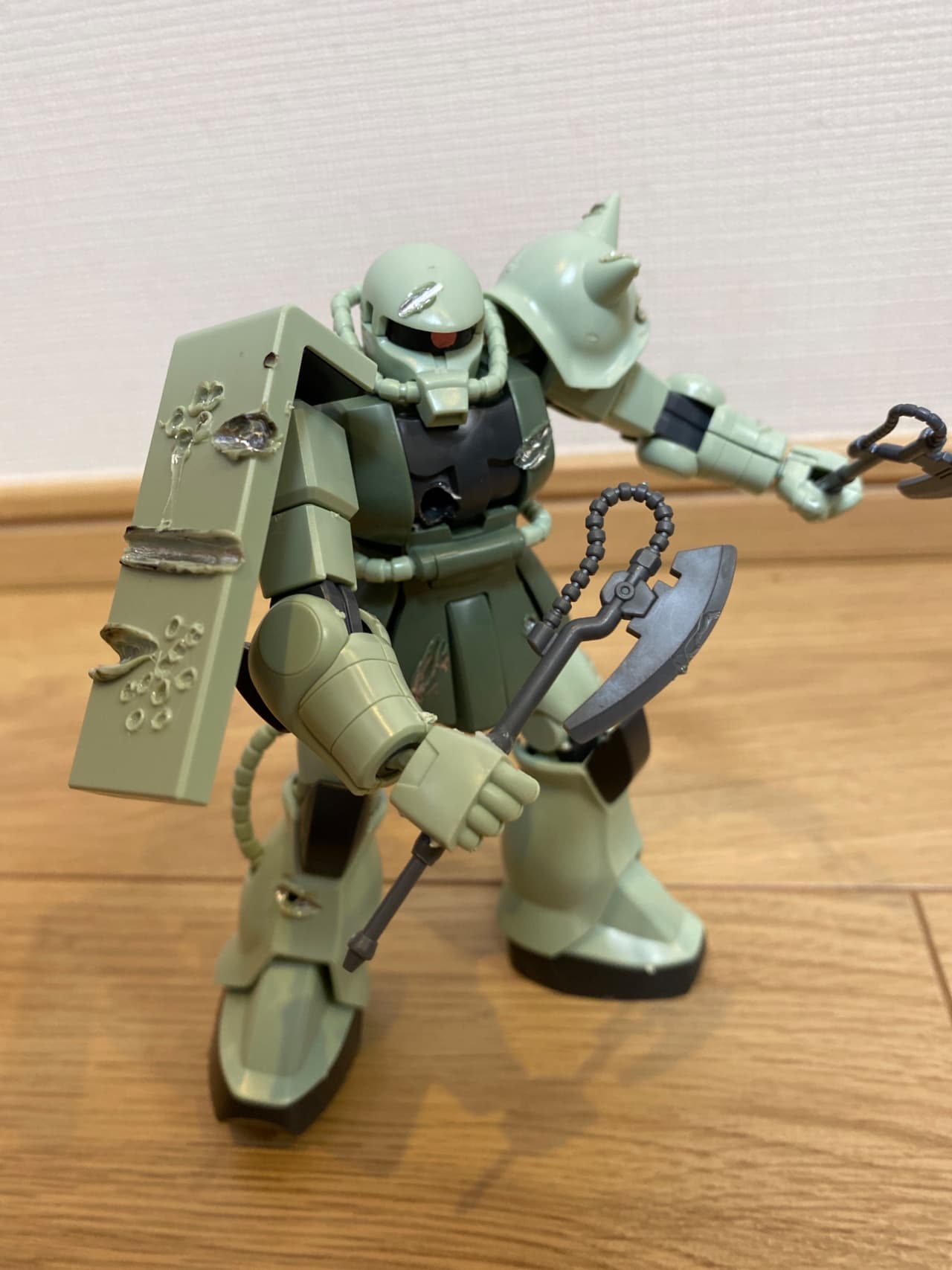 はんだごて買って、ダメージ加工してみた突撃炎斬剣さんのガンプラ作品ビルダーズノート