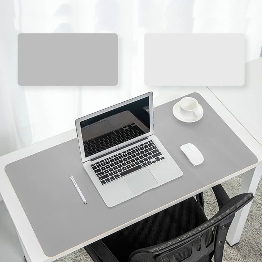 デザイン下敷き付デスクマット 大 1390×690mm ホワイト無地 マット厚1.0mm 森松 - アスクル