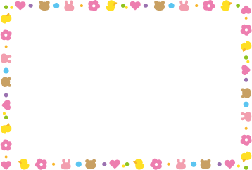 シンプルなリボンと花の枠 横 の無料 フリー イラストかわいい手描きの無料素材「てがきっず」保育園・小学校・介護施設にぴったりのフリー素材イラスト