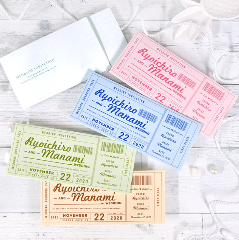 結婚式のチケット風招待状、人気のデザインをご紹介！結婚式招待状専門店 UPLAN