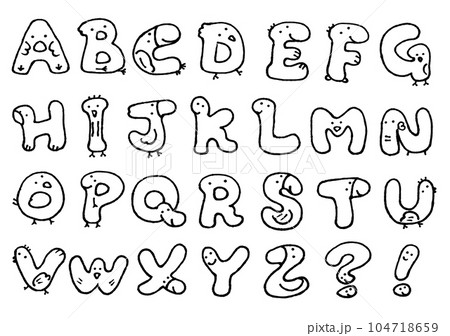 星屑のきらきらアルファベット 手書き 大文字 フォント お洒落な英字セット の Stock ベクターAdobe Stock