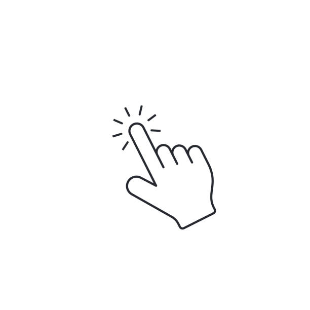 指アイコン、手ポインタベクトルイラストをクリックのイラスト素材・ベクター Image 91618886