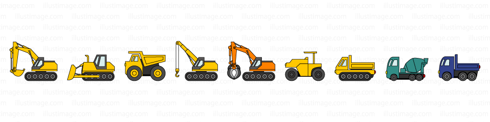 工事現場セット：イラスト無料