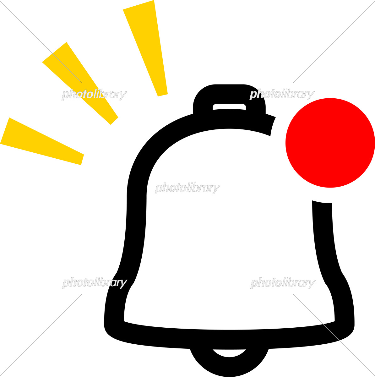 ベルのアイコンを設定します。黒背景に白のイラスト素材・ベクター Image 84737215