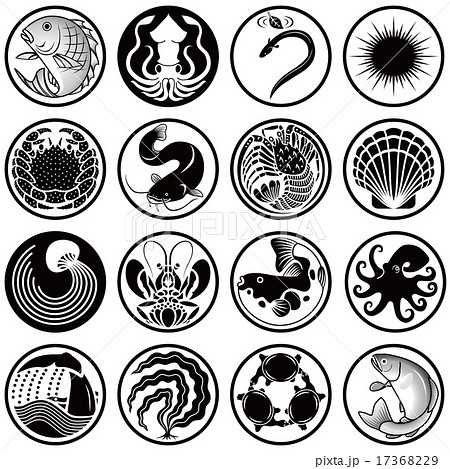 シンプルな魚のマーク：イラスト無料