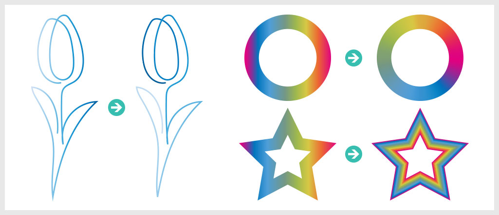 イラレ 形に沿ってグラデーションのかけ方