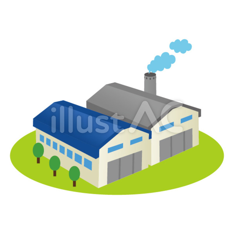 フリーイラスト大きな工場の外観パブリックドメインQ：著作権フリー画像素材集