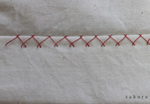 コの字とじ はしごまつり の縫い方しろくろの手芸時間